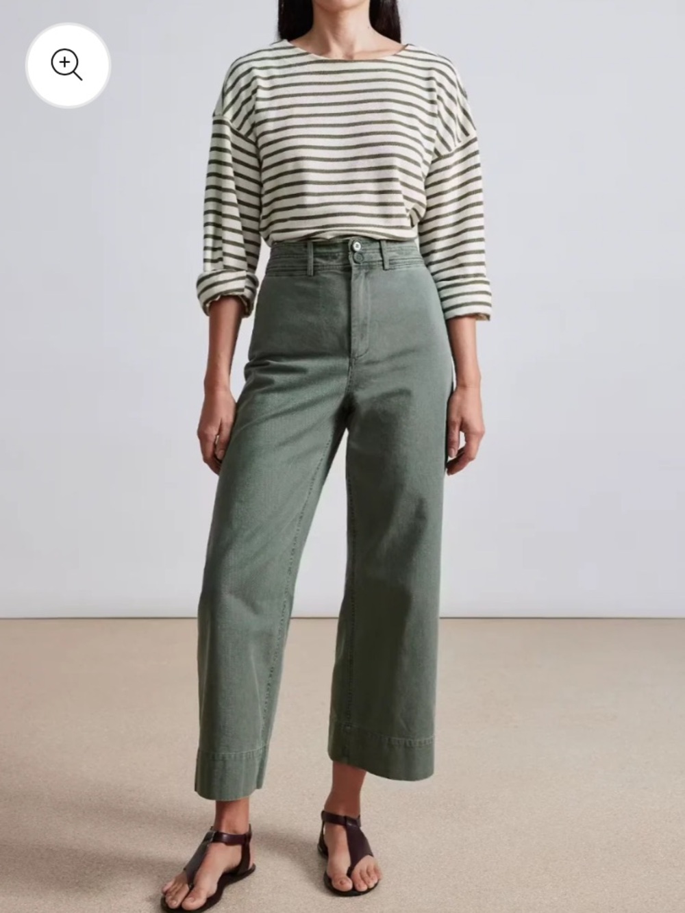 Apiece Apart High-Rise Wide-Leg Pants in Olive Green
